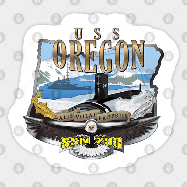 USS Oregon SSN 792 Sticker by Spacestuffplus